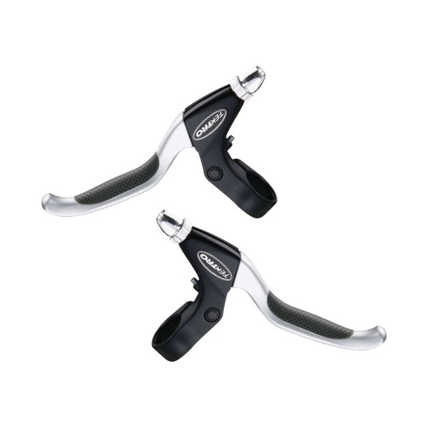 bicycle brake lever pair V-brake 4 finger brake grips black / silver
