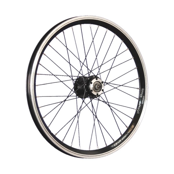20inch bike front wheel Grünert Dynamic4 double-wall 6 disc black