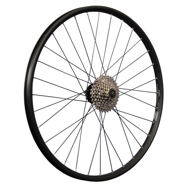27.5" rear wheel with eyelets Shimano M475 6L disc set with 8-speed cassette