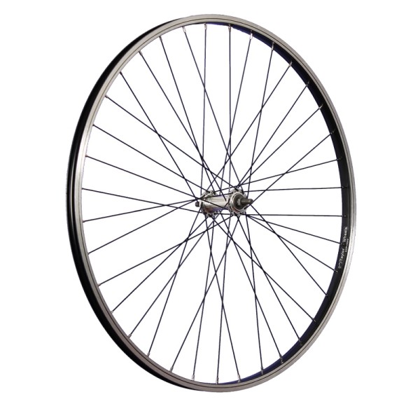 28inch bike front wheel aluminium stainless steel 622-19 black/silver