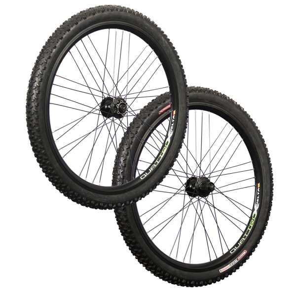 Bicycle wheelset 26" MTB Shimano Disc Set with black tires
