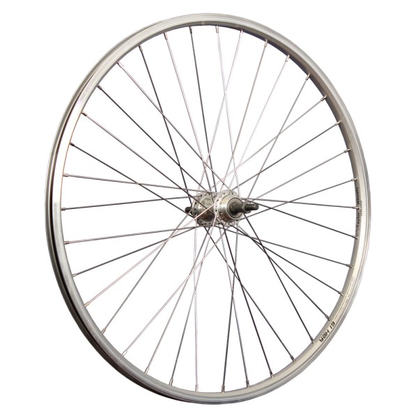 26inch bike rear wheel double-wall rim for freewheel silver