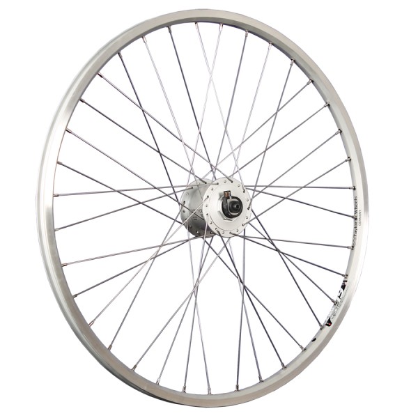 26inch bike front wheel ZAC19 hub dynamo stainless steel 559-19 silver