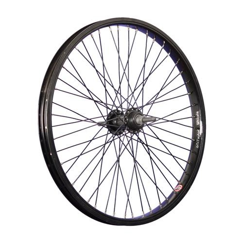20 inch BMX bike rear wheel single wall 48 holes thru axle black