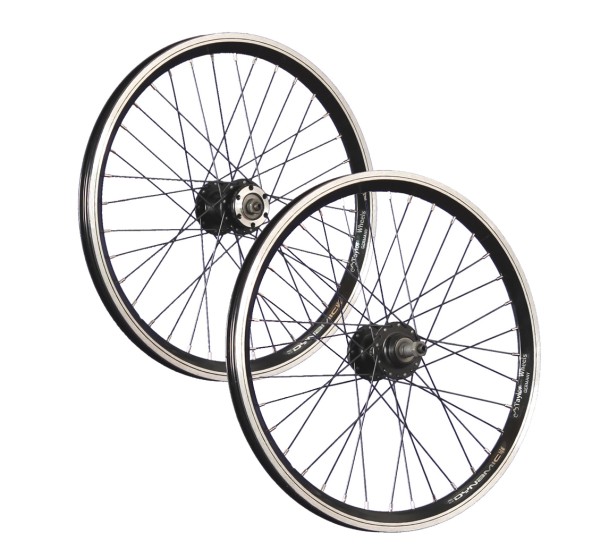 20inch bike wheel set Grünert Dynamic4 double-wall 6 disc black