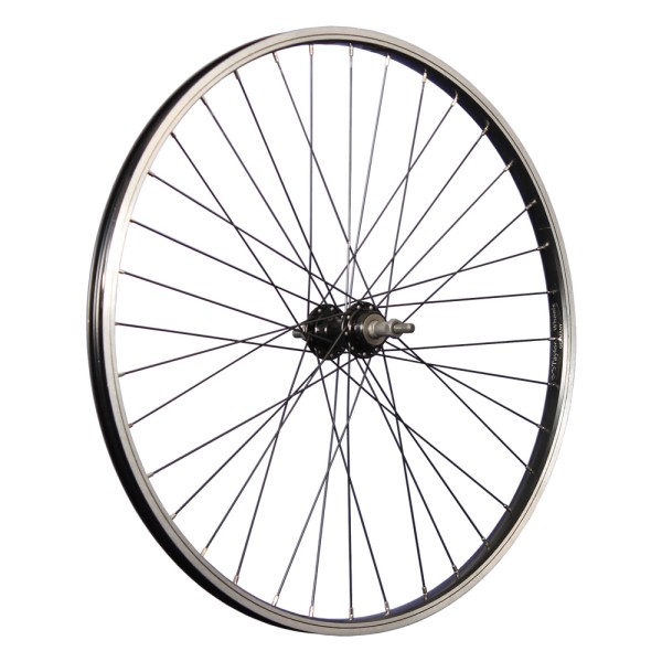 26 inch bicycle rear wheel Büchel single wall rim aluminum hub black