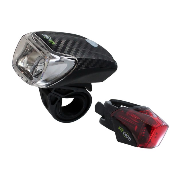 Bicycle LED light set 40 Lux sensor rechargeable front / rear USB black