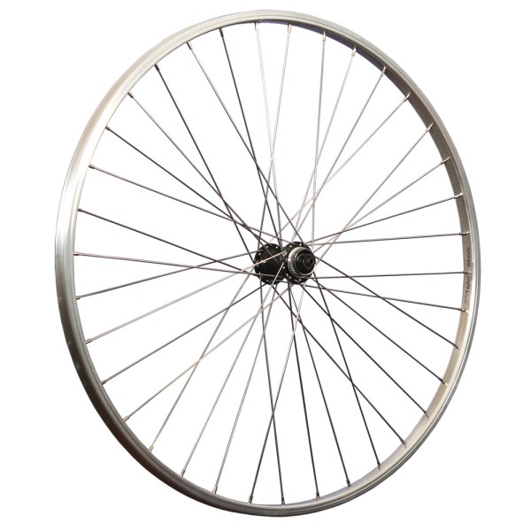 28" bicycle front wheel aluminum rim Shimano HB-QC300 hub Disc CL silver