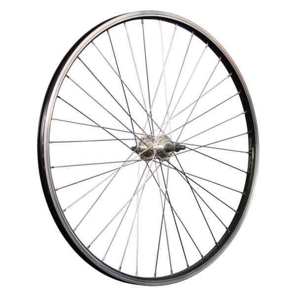 26" bicycle rear wheel double wall rim solid axle screw freehweel black