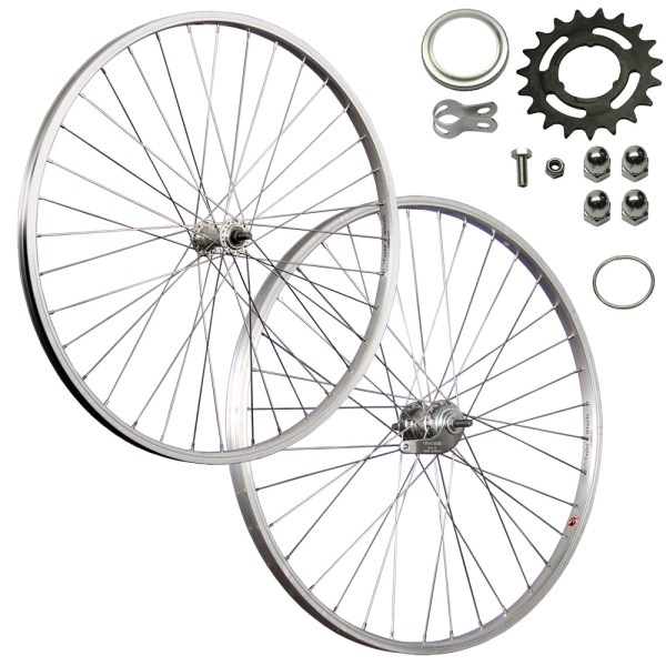 Taylor Wheels 26 inch bicycle wheelset aluminum rim coaster brake silver