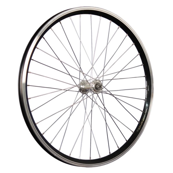 24inch bike front wheel double-wall rim quick release black/silver