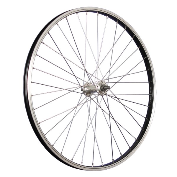 24inch bike front wheel aluminium stainless steel 507-19 black/silver