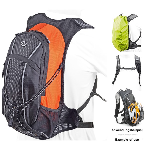 Cyclone backpack GSB 9 anatomical padded black orange reflector