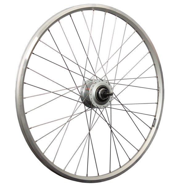 28" bicycle rear wheel double wall Shimano Nexus 8 speed hub gear disc silver