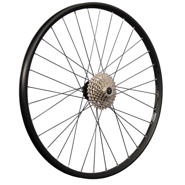 27.5" rear wheel with eyelets Shimano M475 6L disc set with 9-speed cassette