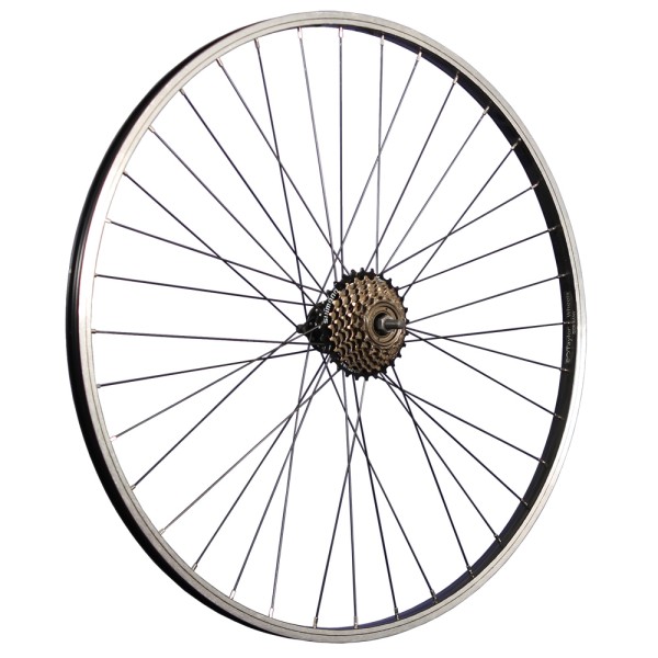28 inch bicycle rear wheel aluminum rim with 7-speed freewheel