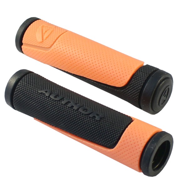 Bicycle handlebar grips AGR R600 D3 130mm 22,2mm orange / black ergo