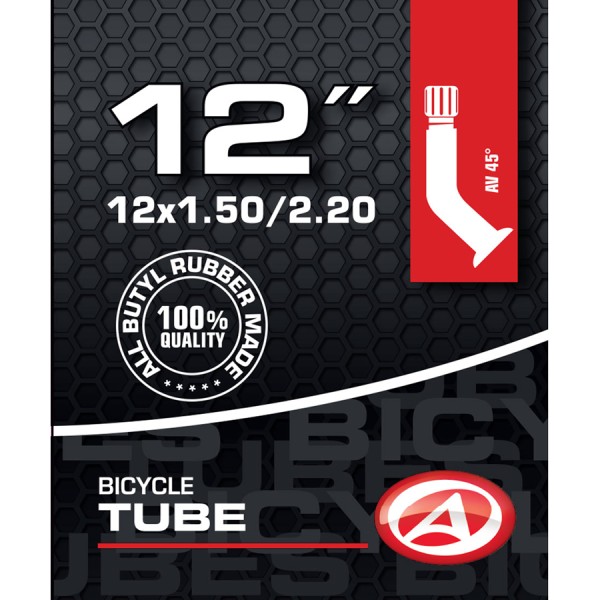 Bicycle tube 12 inch AV Schrader valve 40mm 45° AV 32-57 203