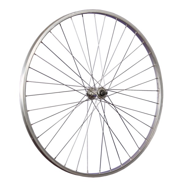 28inch bike front wheel aluminium stainless steel 622-19 36 holes silver