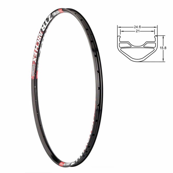 Bicycle rim 27.5 inch NoTubes ZTR Arch Ex double wall disc rim 28 holes 584-21 black