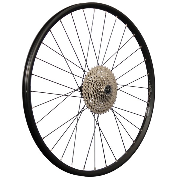 27.5" rear wheel with eyelets Shimano M475 6L disc set with 10-speed cassette
