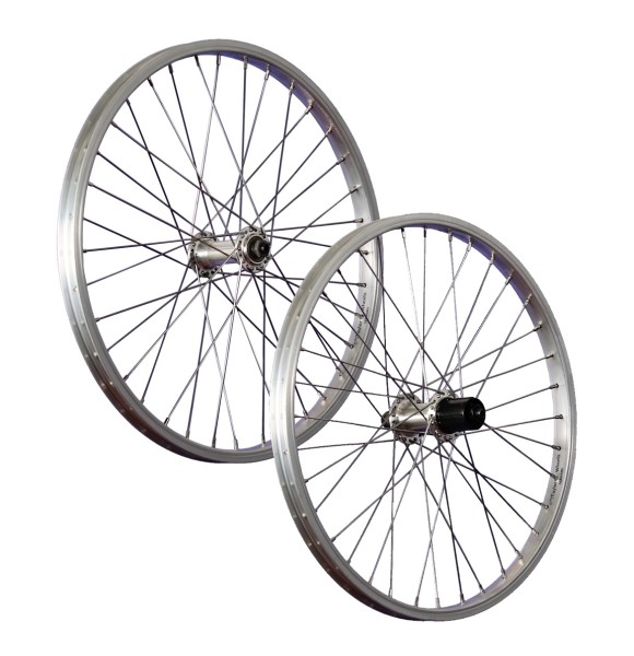 20 inch bike wheels set Shimano TX500 7-8 speed silver