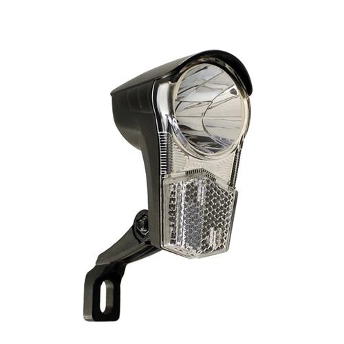 Bicycle LED headlight for Dynamo UniLed black 15 LUX with reflector