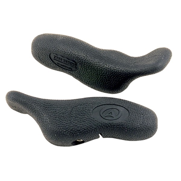 Bicycle bar ends ABE-402 short ergonomic shape secure grip 22,2mm black