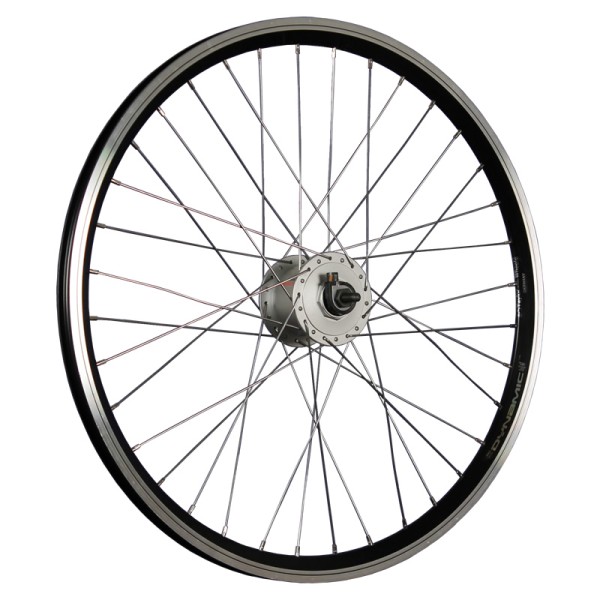 24inch bike front wheel Dynamic4 Shimano hub dynamo black/silver