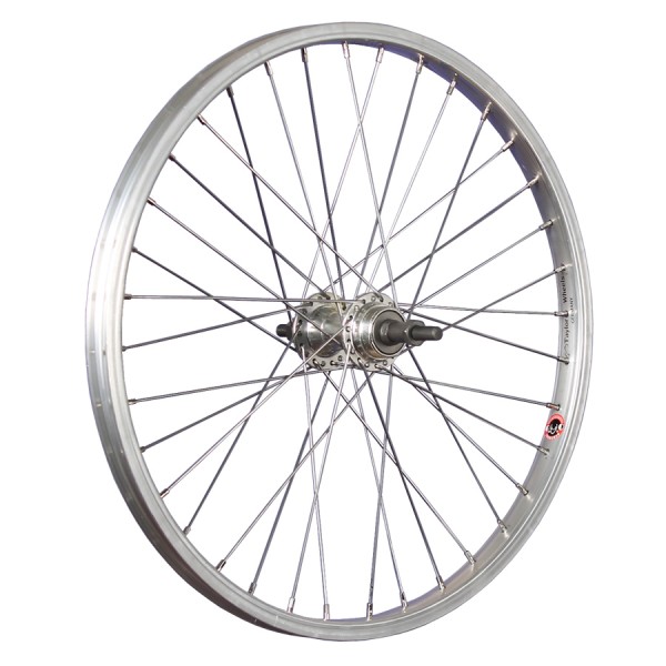 20inch bike rear wheel aluminium for thread-on freewheel silver
