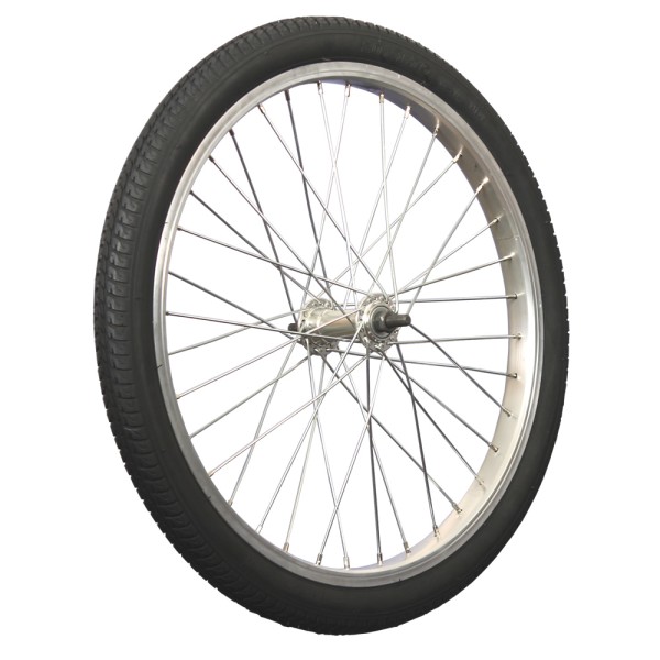 20" front wheel bike aluminum rim cargo spokes and tires for trailer silver